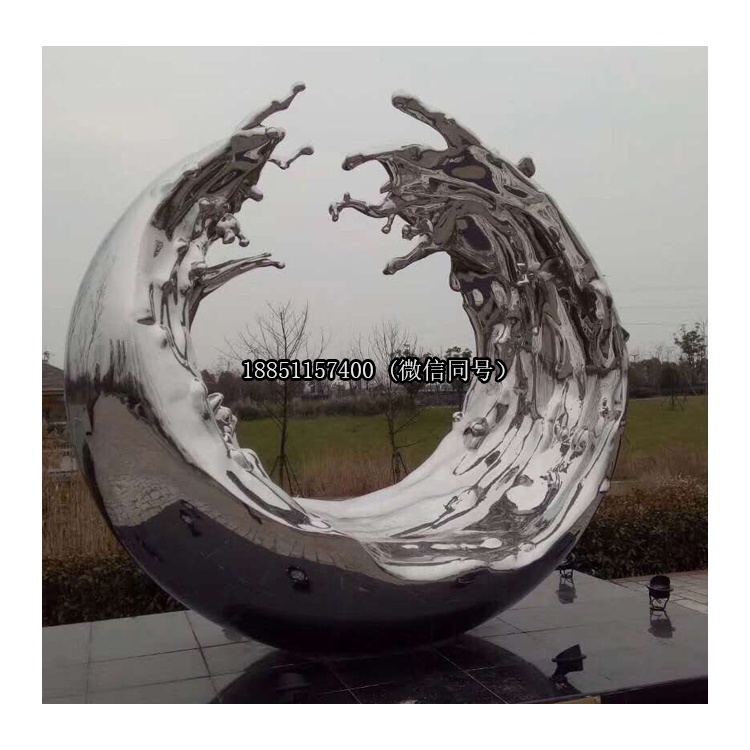 南京雕塑廠(chǎng)304不銹鋼鏡面光抽象雕塑《韻》